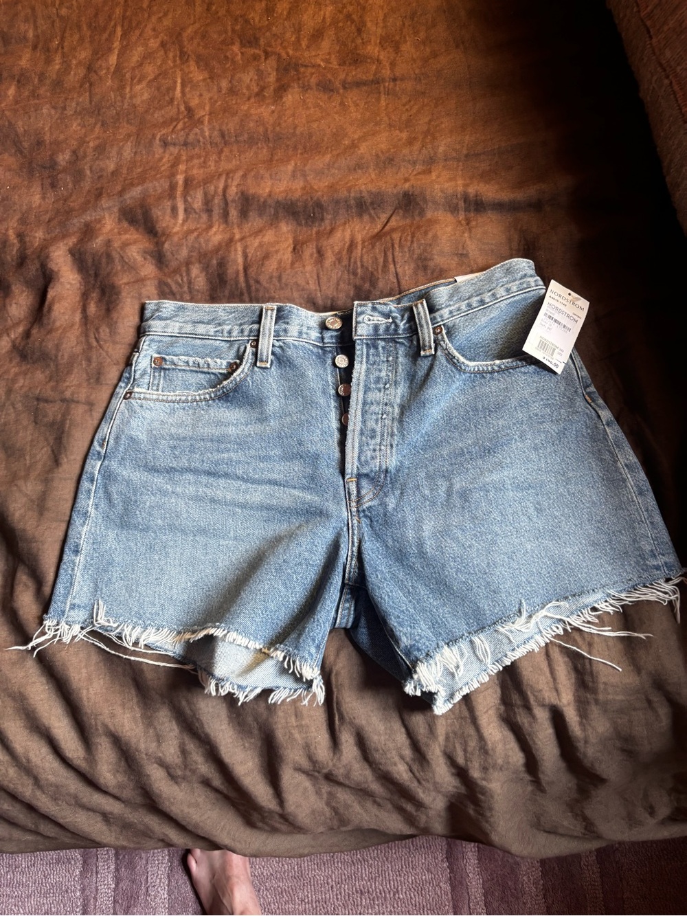 Agolde Parker Long Denim Shorts NWT - Picture 2 of 2